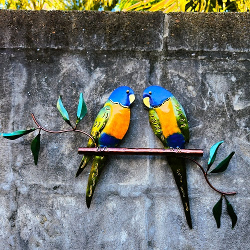 2 Lorikeets Sitting On A Branch - Just-Oz
