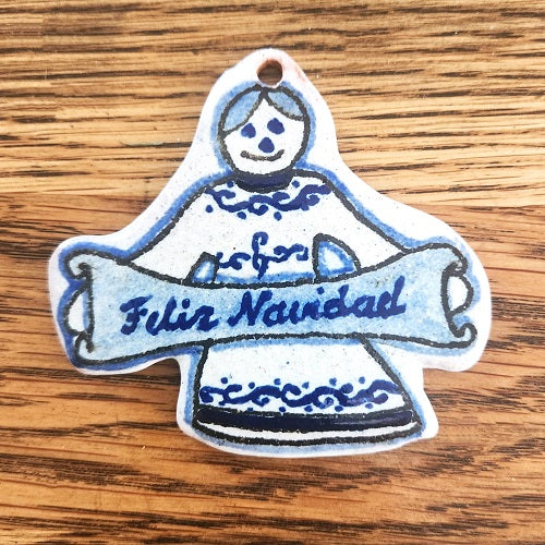Telavera Xmas Tree Ornament. Angel Feliz Navidad - Just-Oz