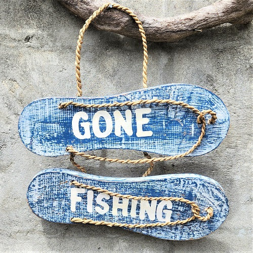 Gone Fishing Thongs Medium - Just-Oz