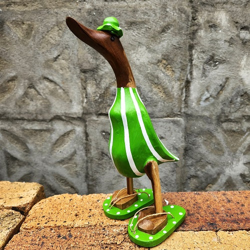 Wooden Duck Painted Stripes