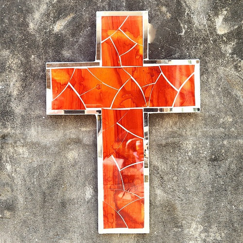 Mosaic Mirror Cross 40cm