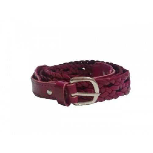 Pink Hole Weave Leather Belt. - Just-Oz