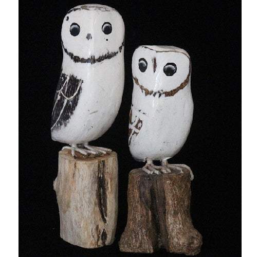 Owl On Log Set of 2 - Just-Oz