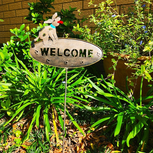 Garden Welcome Stake Dog - Just-Oz