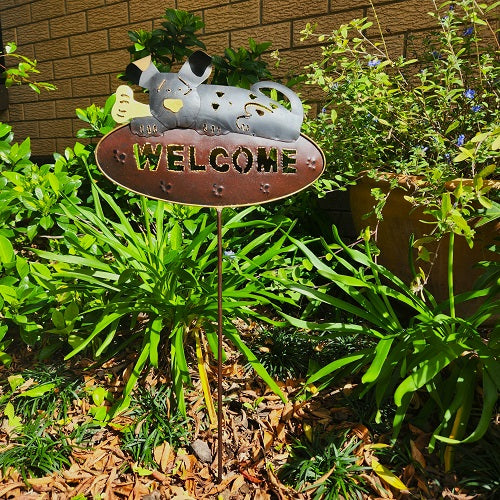 Garden Welcome Stake Dog - Just-Oz