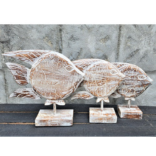 Fish On Stands Carved