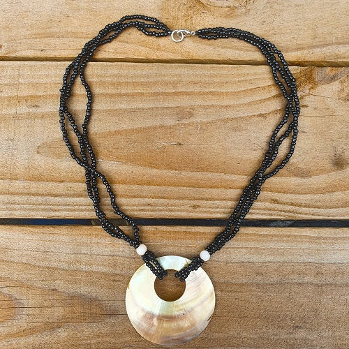 Shell Necklace Polished Disc with Hole