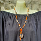 Necklace Snail Shell Spotted and Silver Beads - Just-Oz