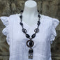 Necklace Brass Ring & Glass Beads