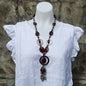 Necklace Brass Ring & Glass Beads