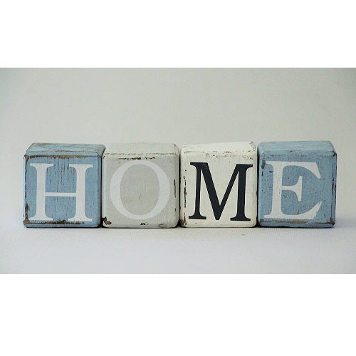 Blocks- HOME-Blue/Wht 5x5cm - Just-Oz