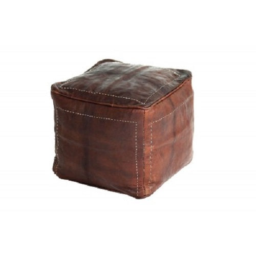 Moroccan Leather Pouffe. - Just-Oz